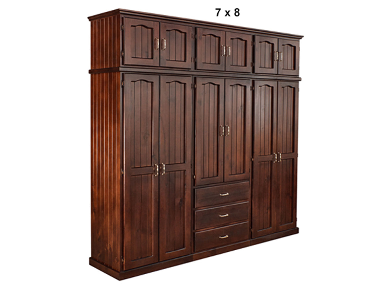 MUDGEE (AUSSIE MADE) TIMBER 3 PIECE MULTIROBE WITH TOP STORAGE BOXES COLLECTION - ASSORTED STAINED COLOURS - STARTING FROM $2999