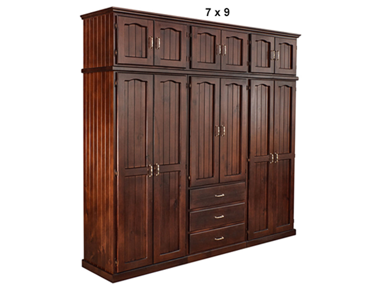 MUDGEE (AUSSIE MADE) TIMBER 3 PIECE MULTIROBE WITH TOP STORAGE BOXES COLLECTION - ASSORTED STAINED COLOURS - STARTING FROM $2999