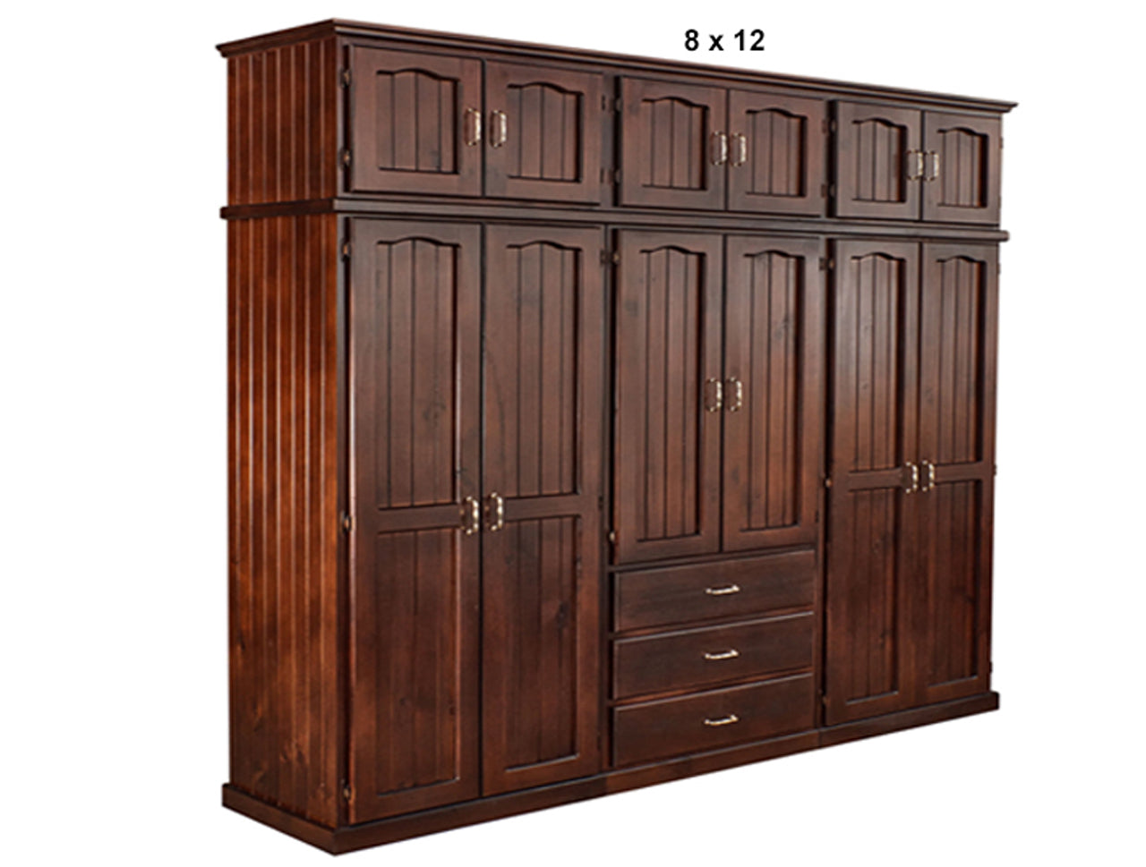 MUDGEE (AUSSIE MADE) TIMBER 3 PIECE MULTIROBE WITH TOP STORAGE BOXES COLLECTION - ASSORTED STAINED COLOURS - STARTING FROM $2999