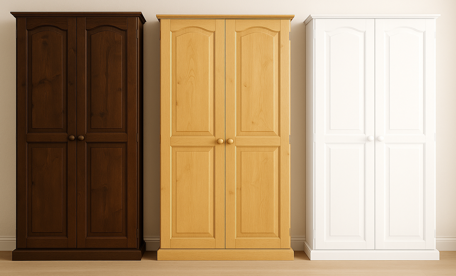 MUDGEE (AUSSIE MADE) 2 DOOR ALL HANGING WITH HAT RACK WARDROBE COLLECTION - ASSORTED COLOURS - STARTING FROM $699