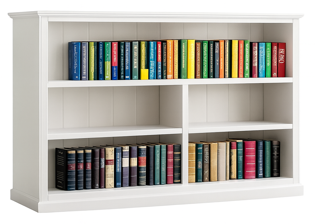 MUDGEE (AUSSIE MADE) LOWLINE WITH 70MM FACINGS BOOKCASE COLLECTION  - ASSORTED PAINTED COLOURS - STARTING FROM $549