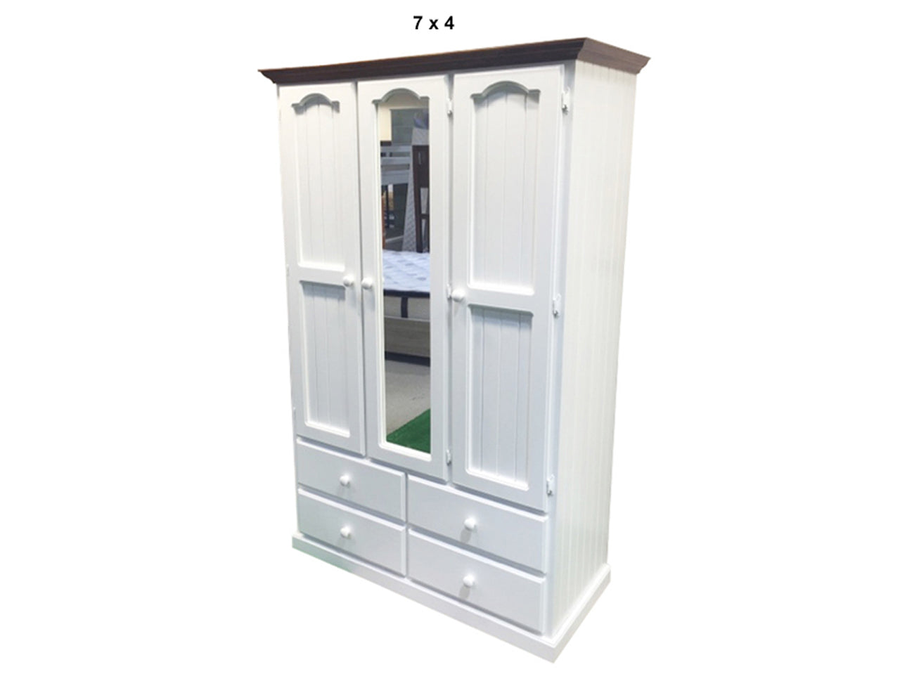 MUDGEE (AUSSIE MADE) 3 DOOR / 4 DRAWER MIRROR WARDROBE COLLECTION - ASSORTED PAINTED / STAINED COLOURS - STARTING FROM $1399