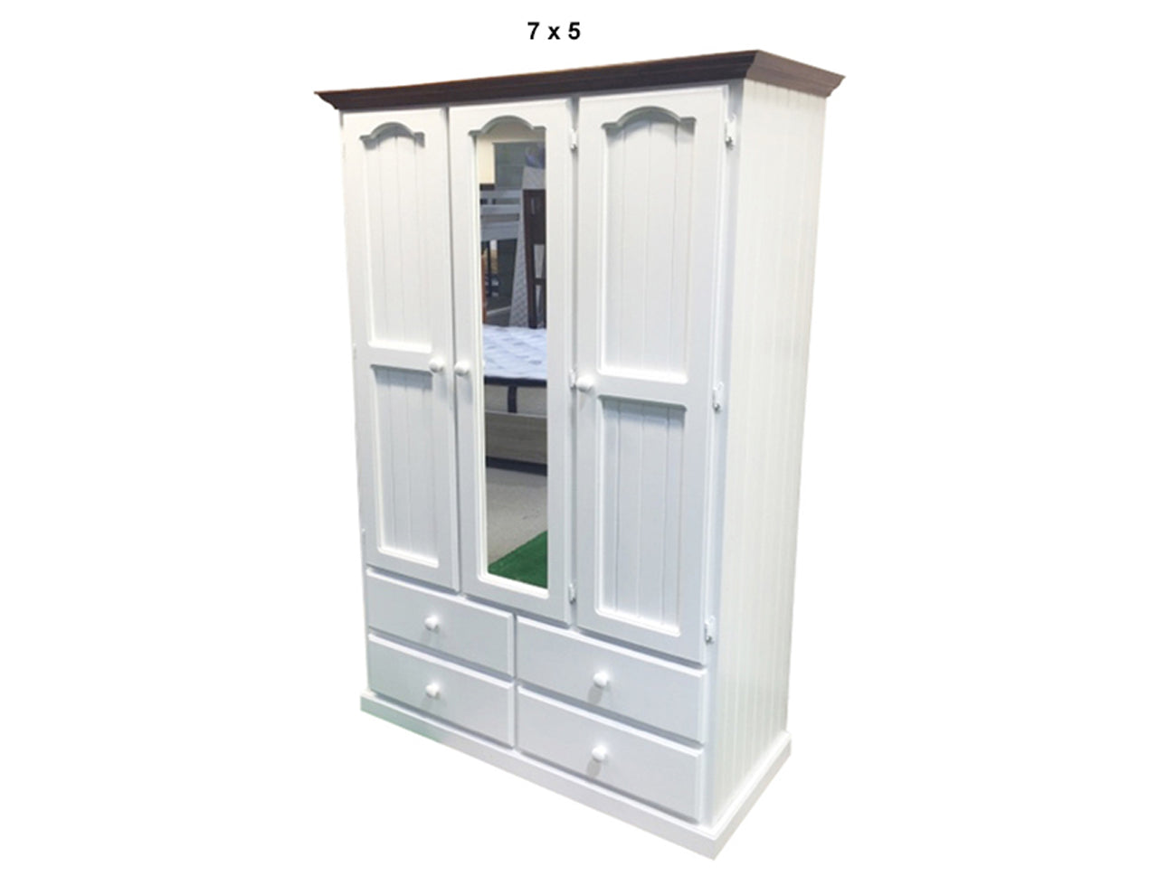 MUDGEE (AUSSIE MADE) 3 DOOR / 4 DRAWER MIRROR WARDROBE COLLECTION - ASSORTED PAINTED / STAINED COLOURS - STARTING FROM $1399