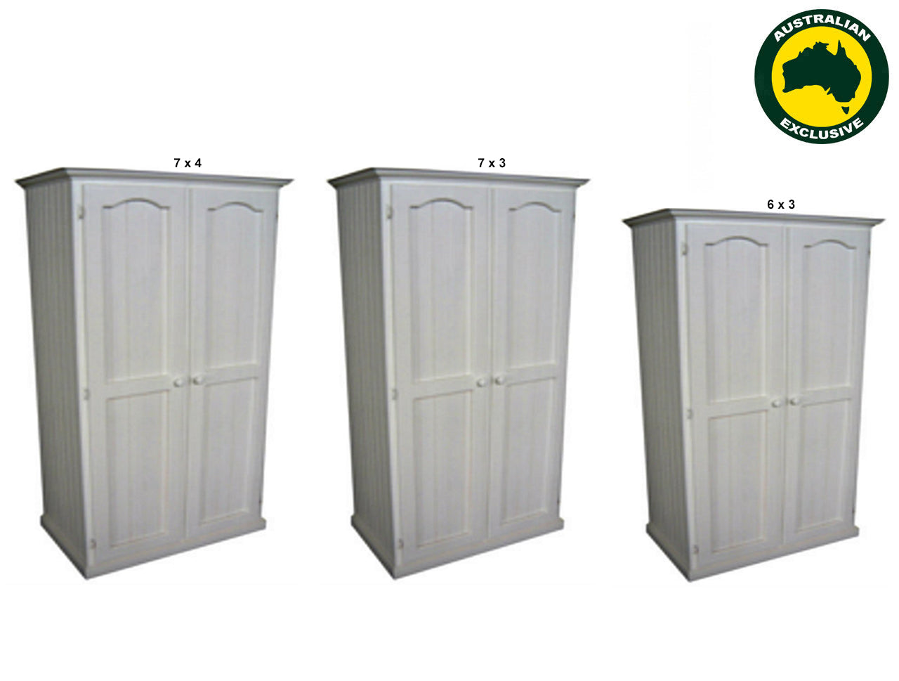 MUDGEE (AUSSIE MADE) TIMBER WARDROBE WITH HAT RACK COLLECTION - ASSORTED PAINTED COLOURS - STARTING FROM $999