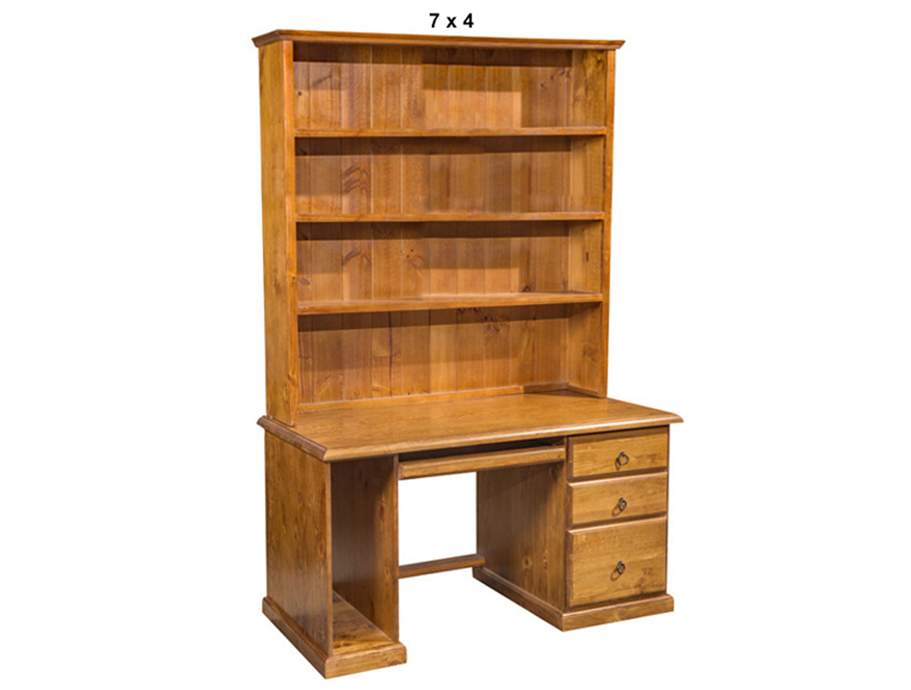 NOOSA (AUSSIE MADE) 3 DRAWER TIMBER DESK & HUTCH COLLECTION - ASSORTED STAINED COLOURS - STARTING FROM $1099