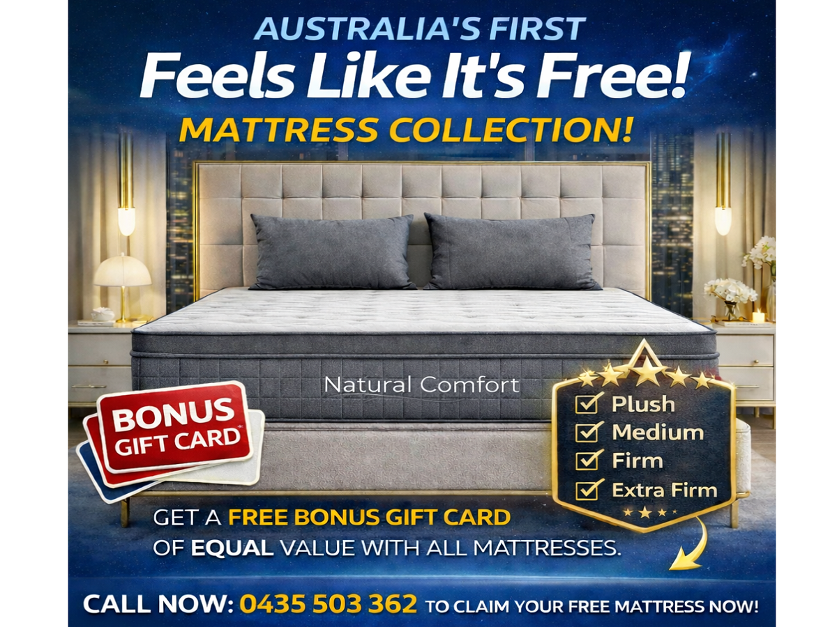 NATURAL COMFORT (HYBRID - AUSSIE DESIGN IMPORTED) EURO TOP POCKET SPRING MATTRESS WITH GEL INFUSED MEMORY FOAM / COOL TOUCH FABRIC AND 360 DEGREE BOX SIDE SUPPORTS COLLECTION - FEEL: FIRM / MEDIUM / PLUSH - STARTING FROM $1500
