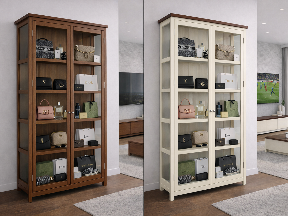 NERIDENE (AUSSIE MADE) 2 DOOR DISPLAY CABINET COLLECTION - ASSORTED COLOURS - STARTING FROM $1699