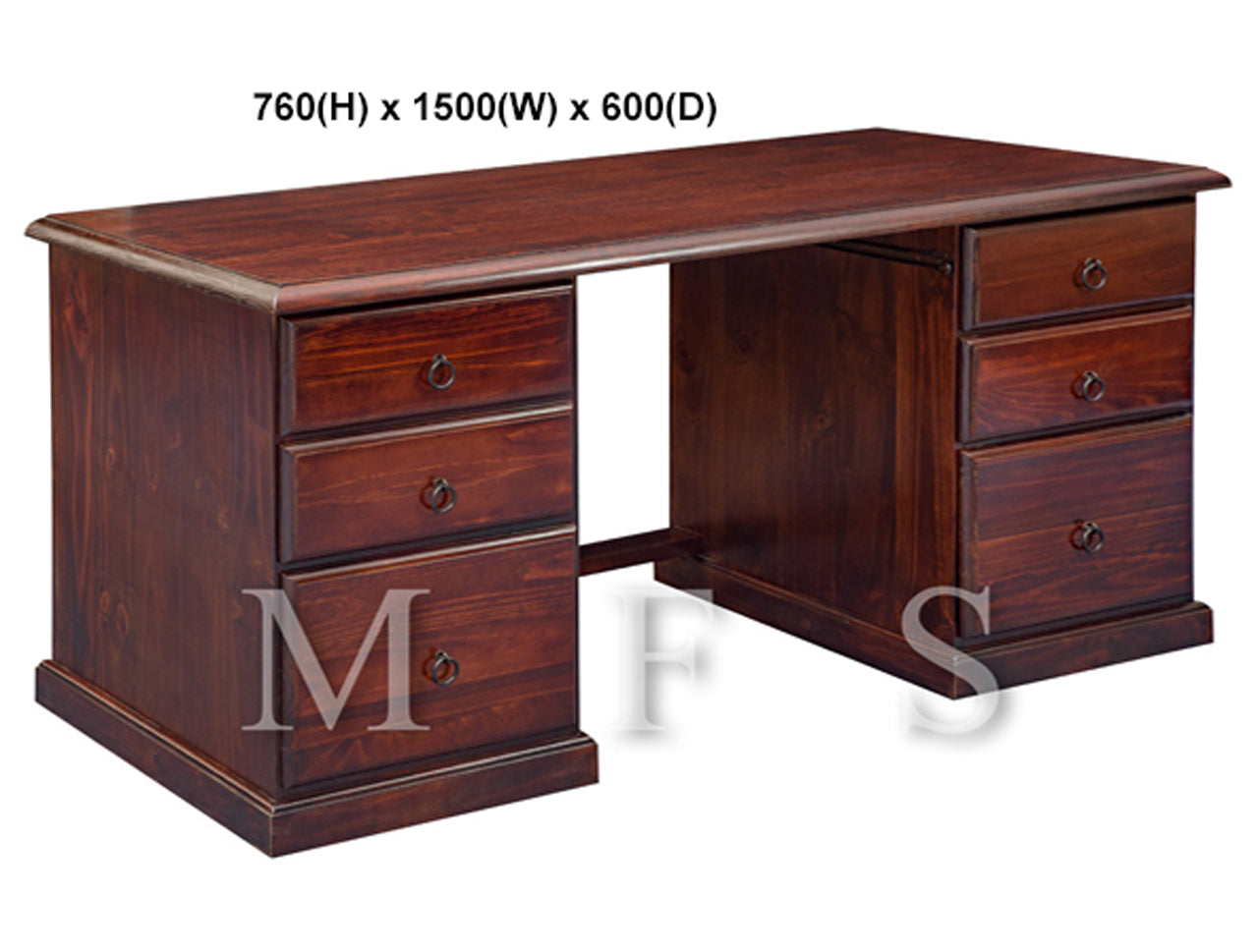 NOOSA (AUSSIE MADE) DESK 6 DRAWER (REVERSIBLE) COLLECTION - ASSORTED STAINED COLOURS - STARTING FROM $1099