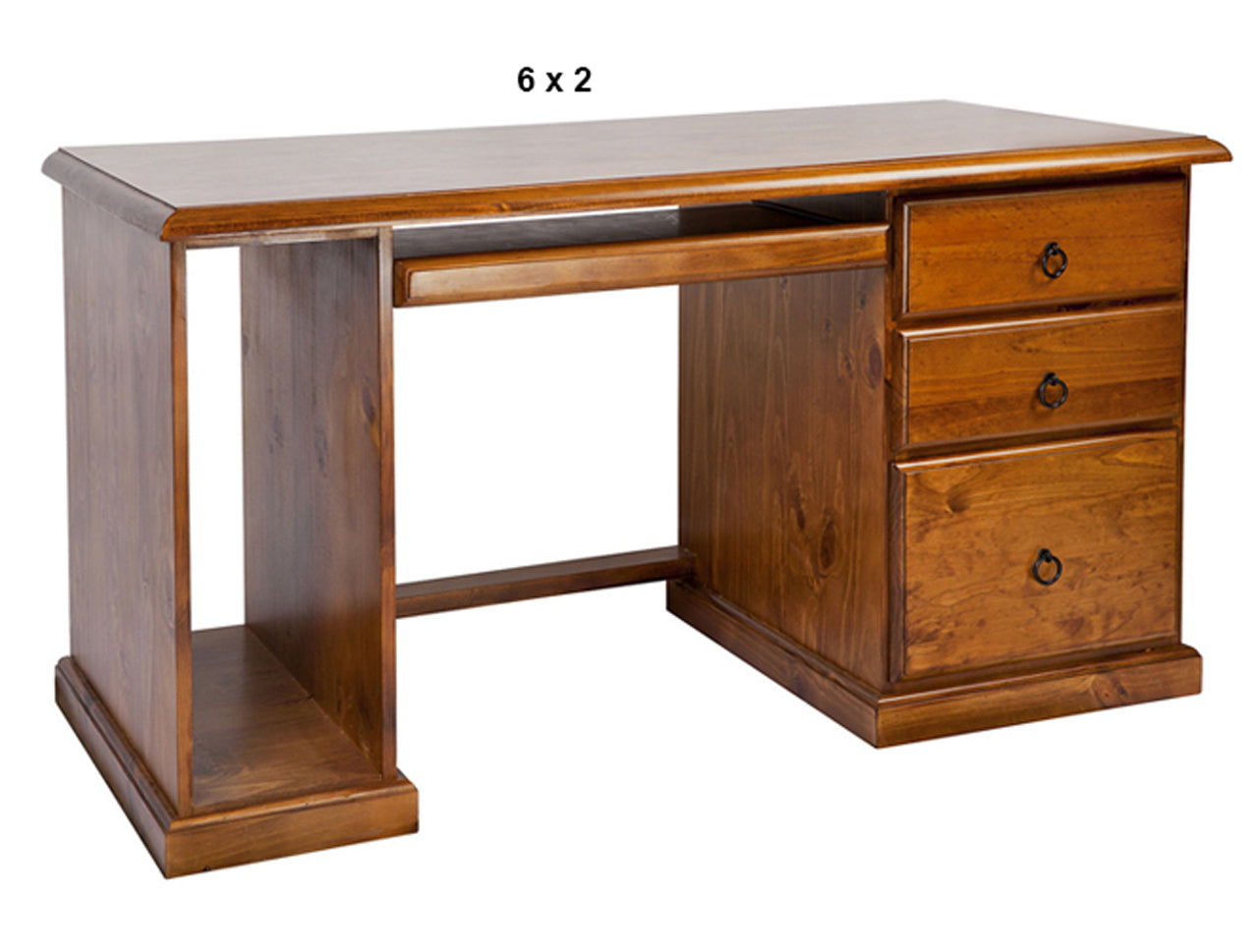 NOOSA (AUSSIE MADE) 3 DRAWER DESK WITH TOWER (REVERSIBLE) & KEYBOARD SLIDE COLLECTION - ASSORTED STAINED COLOURS - STARTING FROM $799