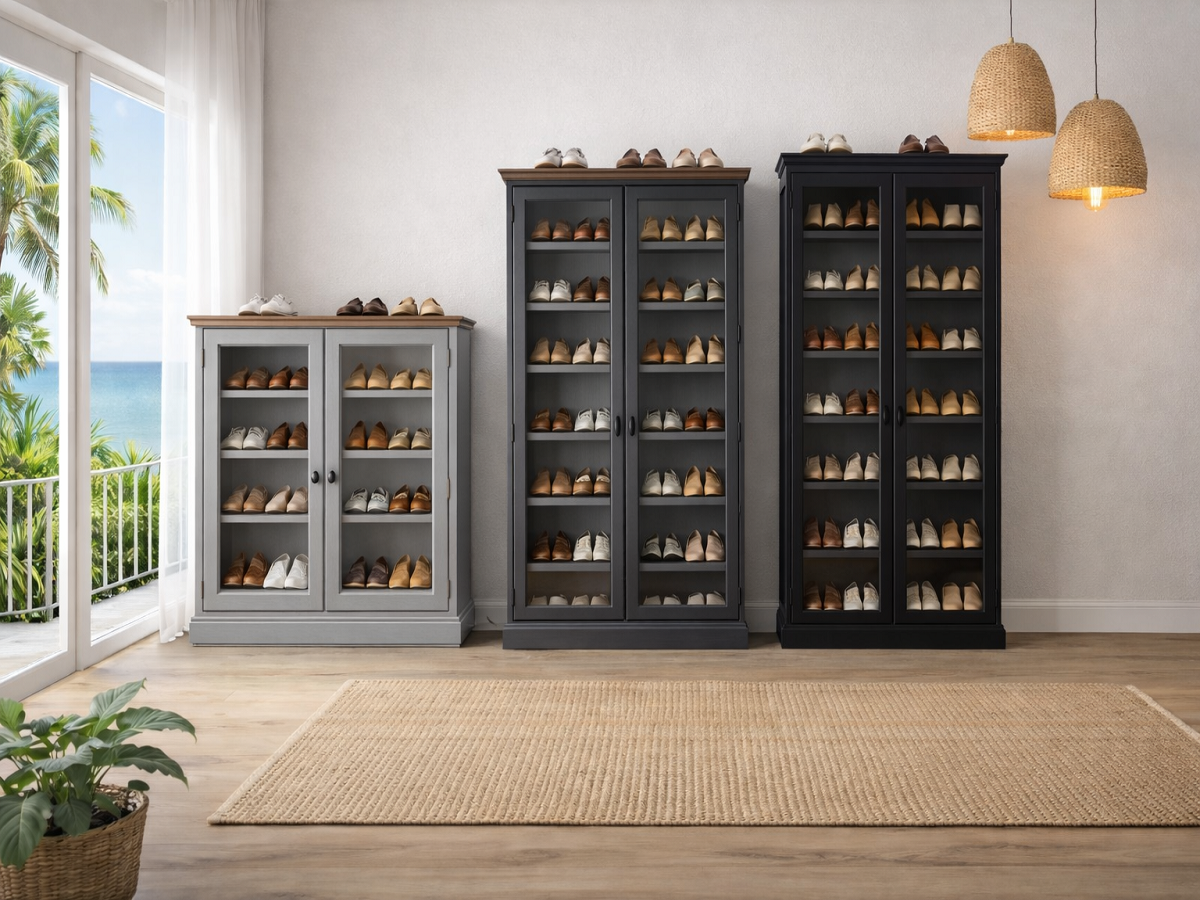 NOOTURE (AUSSIE MADE) 2 DOOR LOWLINE LIBRARY UNIT / SHOE CABINET COLLECTION - ASSORTED COLOURS - STARTING FROM $599