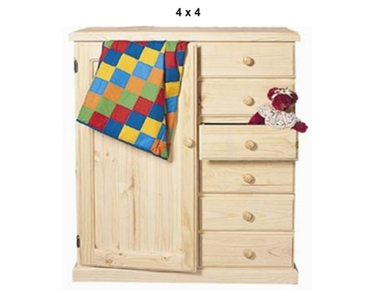 NURSERY (AUSSIE MADE) 1 DOOR / 6 DRAWER WARDROBE COLLECTION - ASSORTED STAINED COLOURS - STARTING FROM $1199