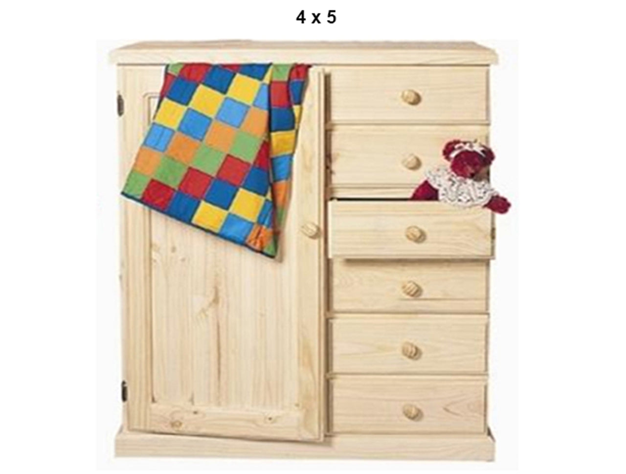 NURSERY (AUSSIE MADE) 1 DOOR / 6 DRAWER WARDROBE COLLECTION - ASSORTED STAINED COLOURS - STARTING FROM $1199