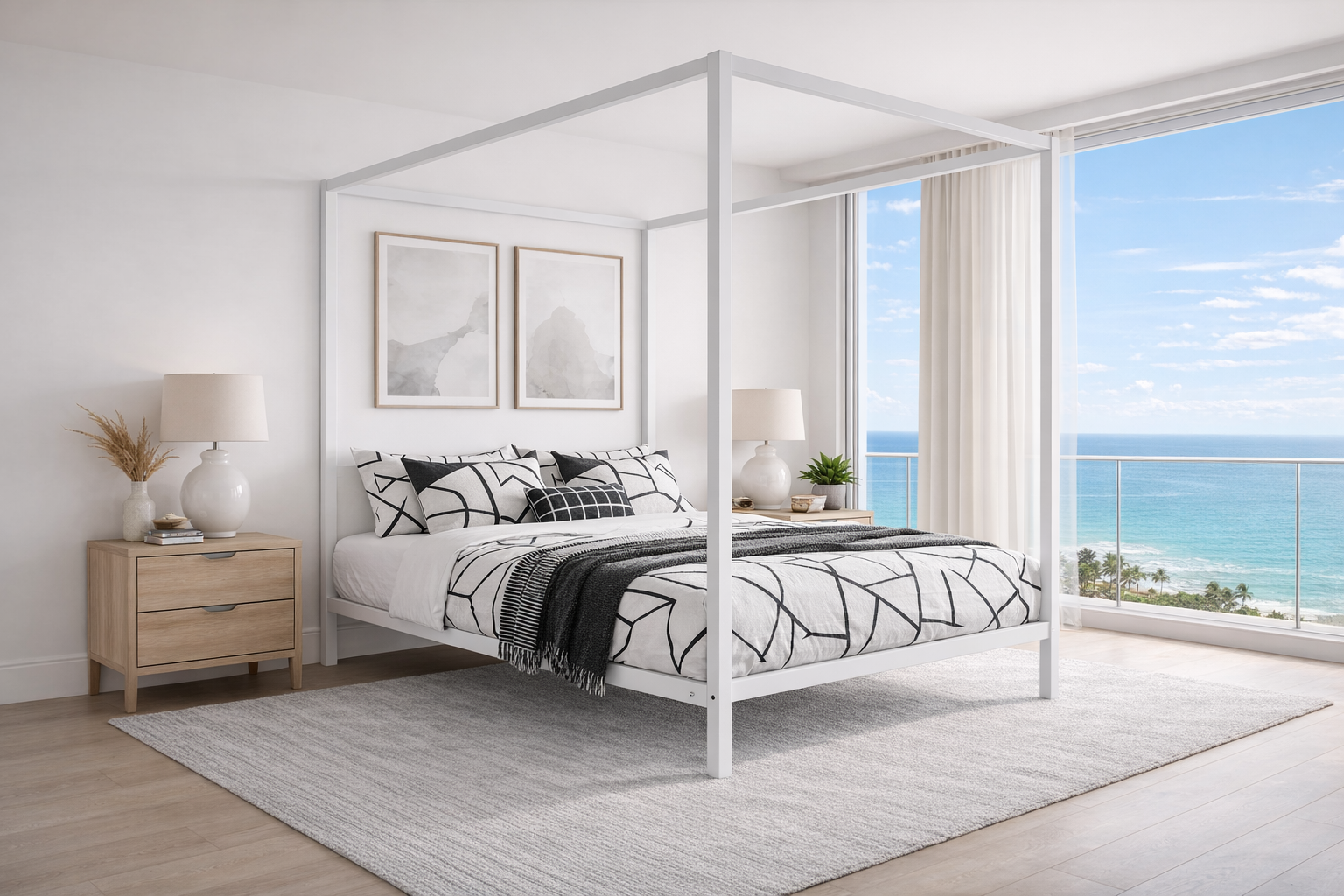 NUSA (AUSSIE MADE) METAL 4 POSTER BEDROOM COLLECTION - ASSORTED COLOURS