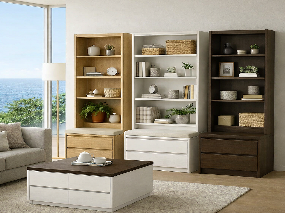 OLENKA (AUSSIE MADE) HIGHLINE BOOKCASE COMBO COLLECTION - ASSORTED COLOURS - STARTING FROM $899