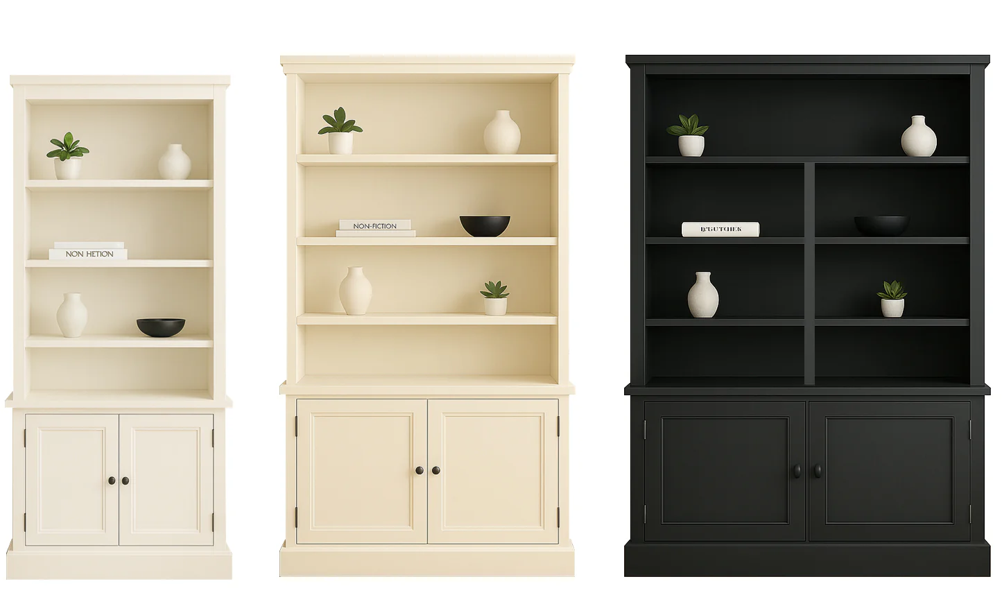 WASHINGTON (AUSSIE MADE) HIGHLINE BOOKCASE WITH DOORS COLLECTION - ASSORTED COLOURS - STARTING FROM $999