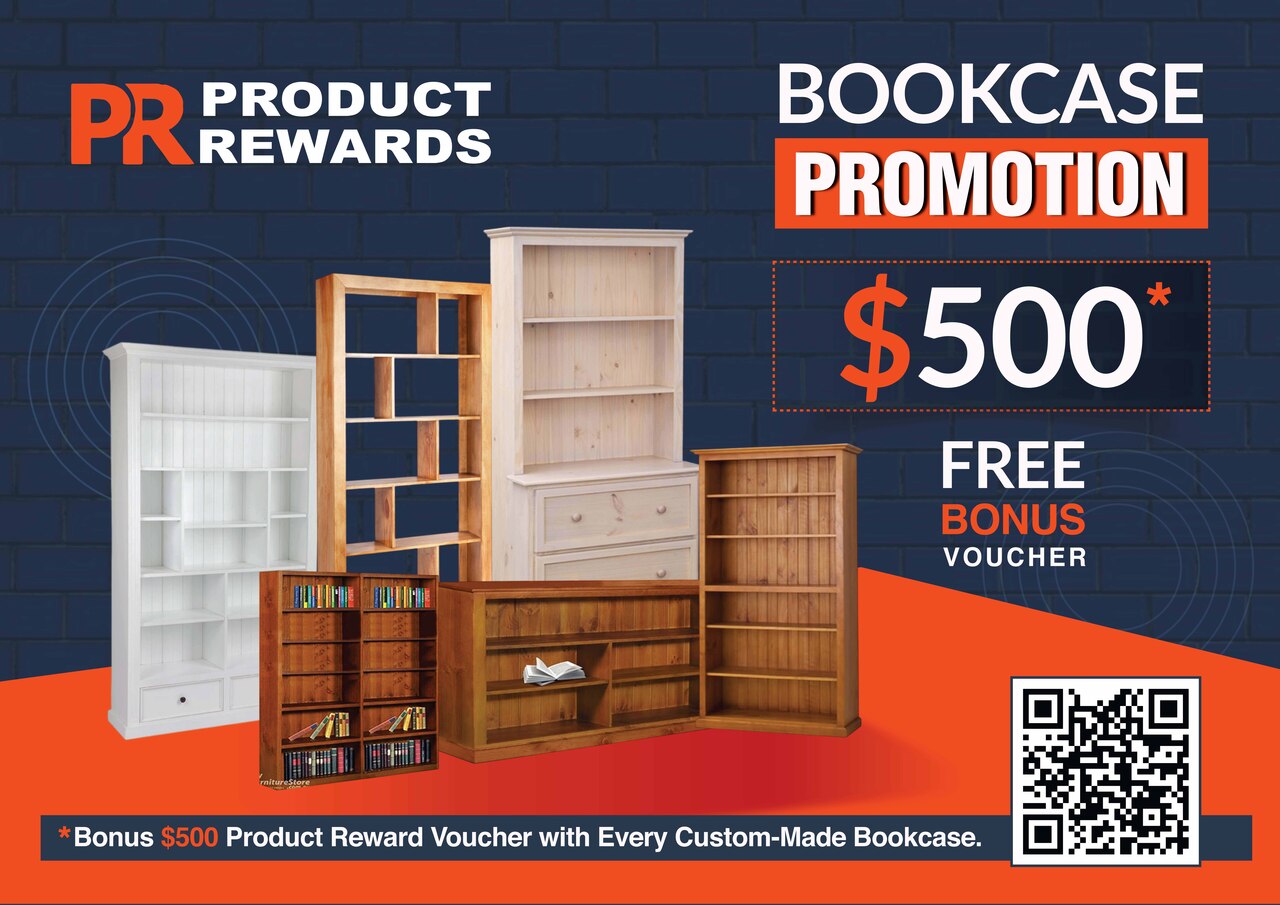 MELISSA (AUSSIE MADE) BOOKCASE COMBO WITH 2 DEEP BLANKETS DRAWERS COLLECTION - ASSORTED STAINED COLOURS - STARTING FROM $499