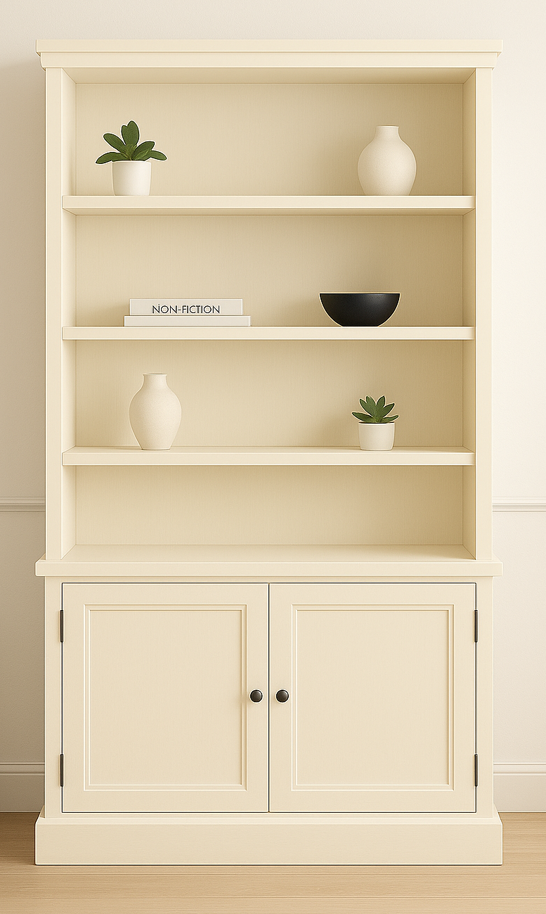 WASHINGTON (AUSSIE MADE) SINGLE HIGHLINE BOOKCASE WITH DOORS COLLECTION - ASSORTED STAINED AND PAINTED COLOURS - STARTING FROM $1299