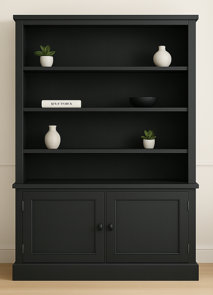 WASHINGTON (AUSSIE MADE) SINGLE HIGHLINE BOOKCASE WITH DOORS COLLECTION - ASSORTED STAINED AND PAINTED COLOURS - STARTING FROM $1299