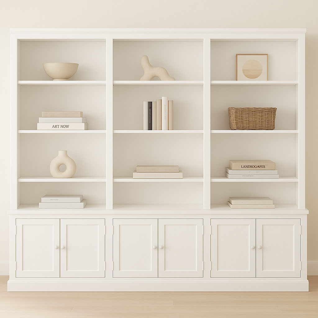 WASHINGTON (AUSSIE MADE) HIGHLINE BOOKCASE WITH DOORS COLLECTION - ASSORTED STAINED AND PAINTED COLOURS - STARTING FROM $3499