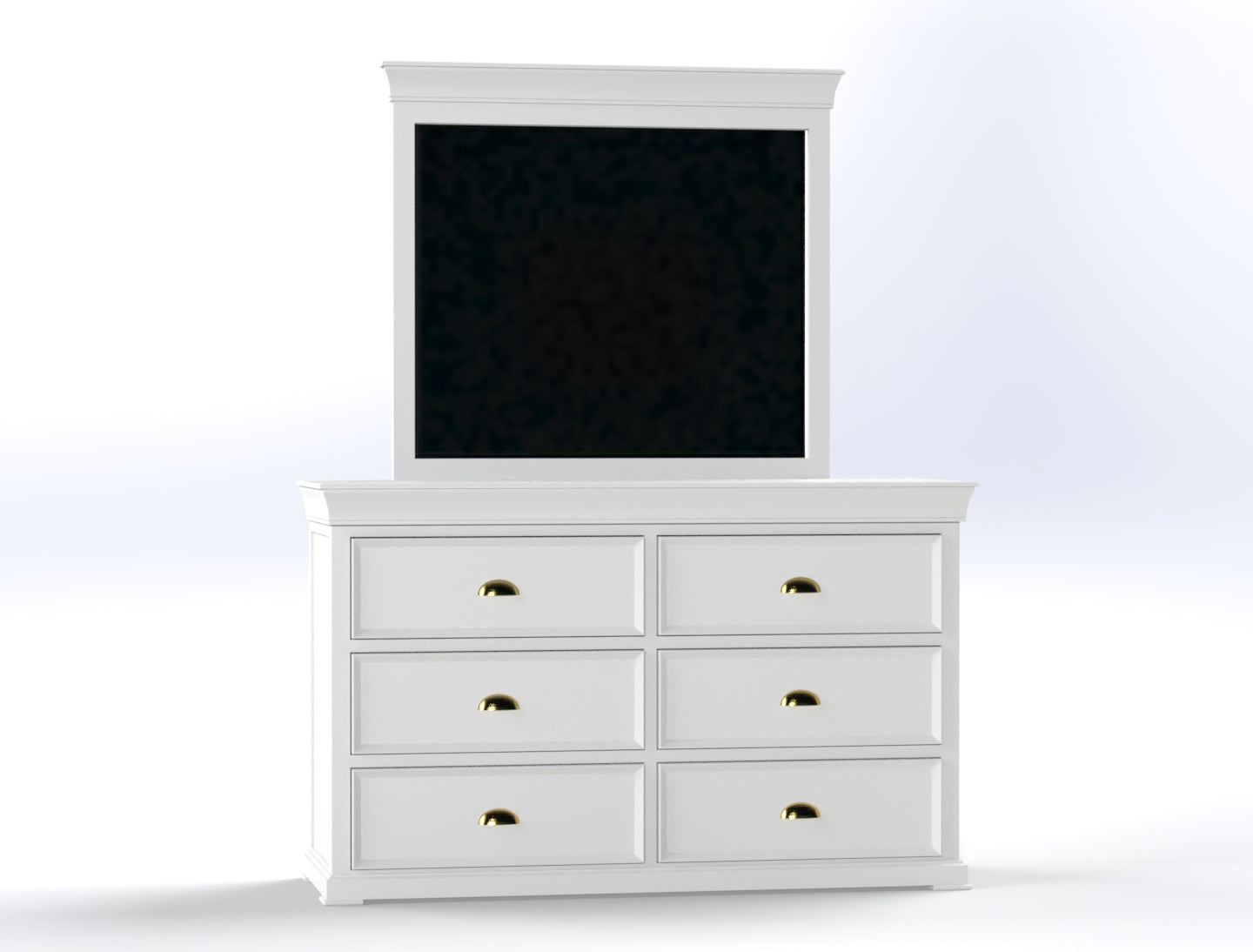 RIVERVIEW 6 DRAWER DRESSING TABLE WITH MIRROR - ASSORTED COLOURS
