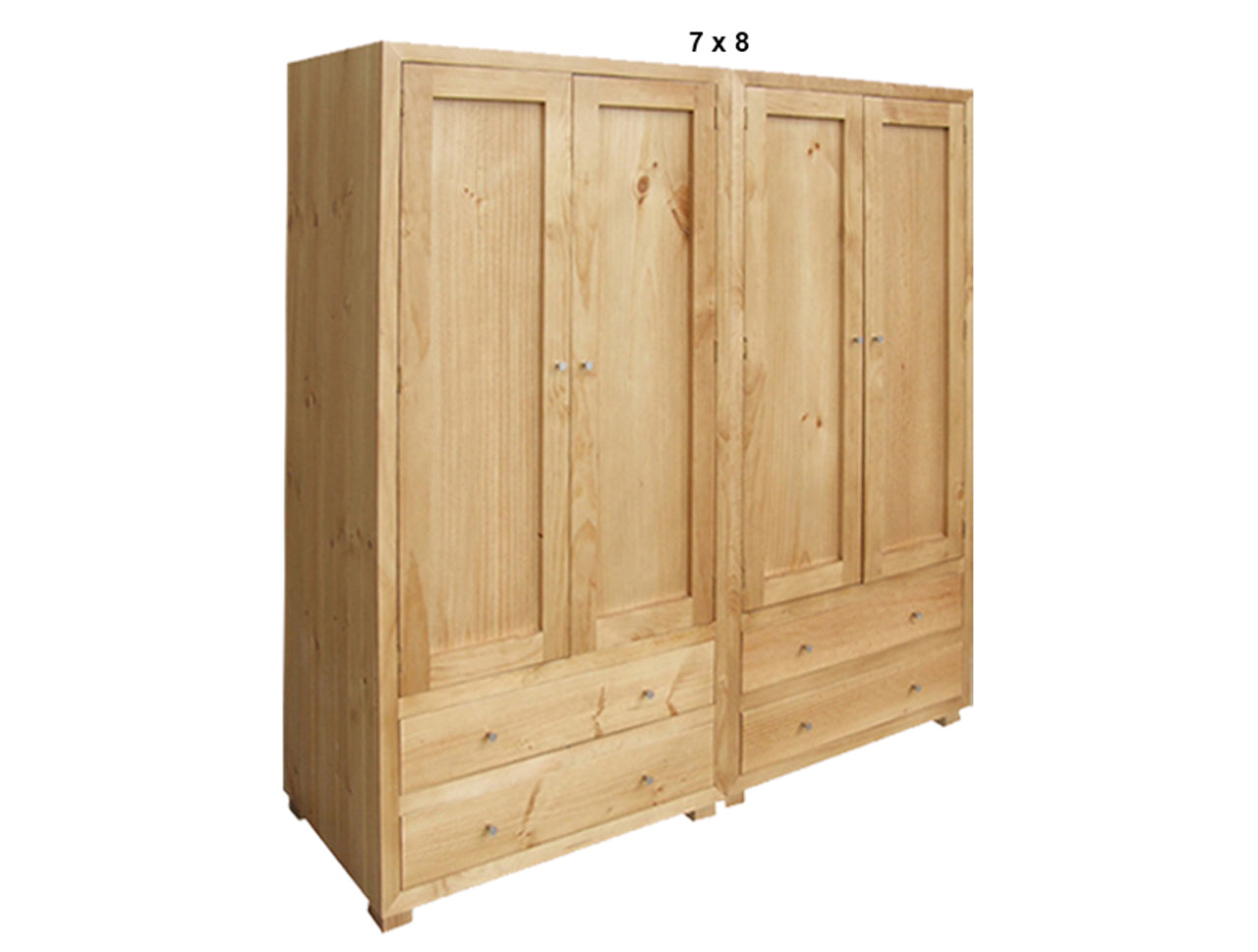 RETRO (AUSSIE MADE) DOOR WARDROBE WITH 4 DOOR / 4 DRAWER COLLECTION - ASSORTED STAINED COLOURS - STARTING FROM $1899