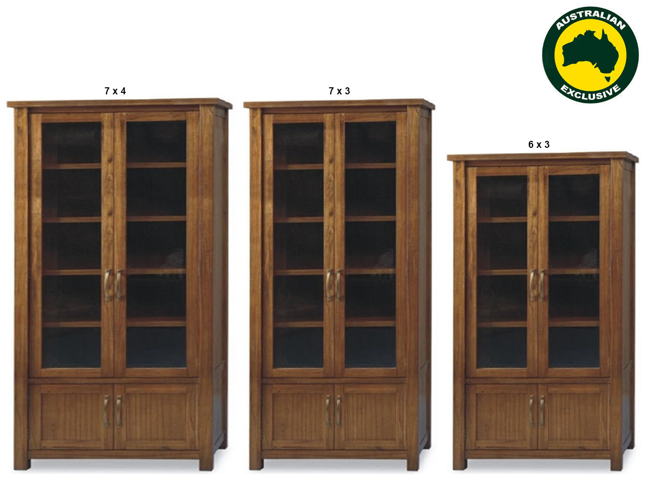 RADIUS LIBRARY UNIT COLLECTION - TASSIE OAK COMBINATION - ASSORTED STAINED COLOURS - STARTING FROM $1399