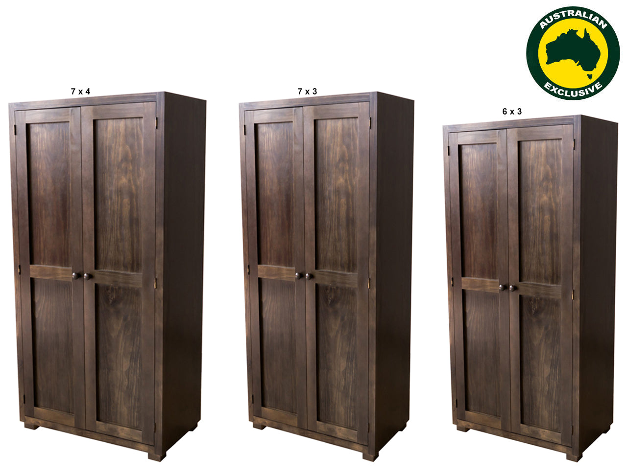 RETRO (AUSSIE MADE) 2 DOOR PANTRY COLLECTION - ASSORTED STAINED COLOURS - STARTING FROM $899