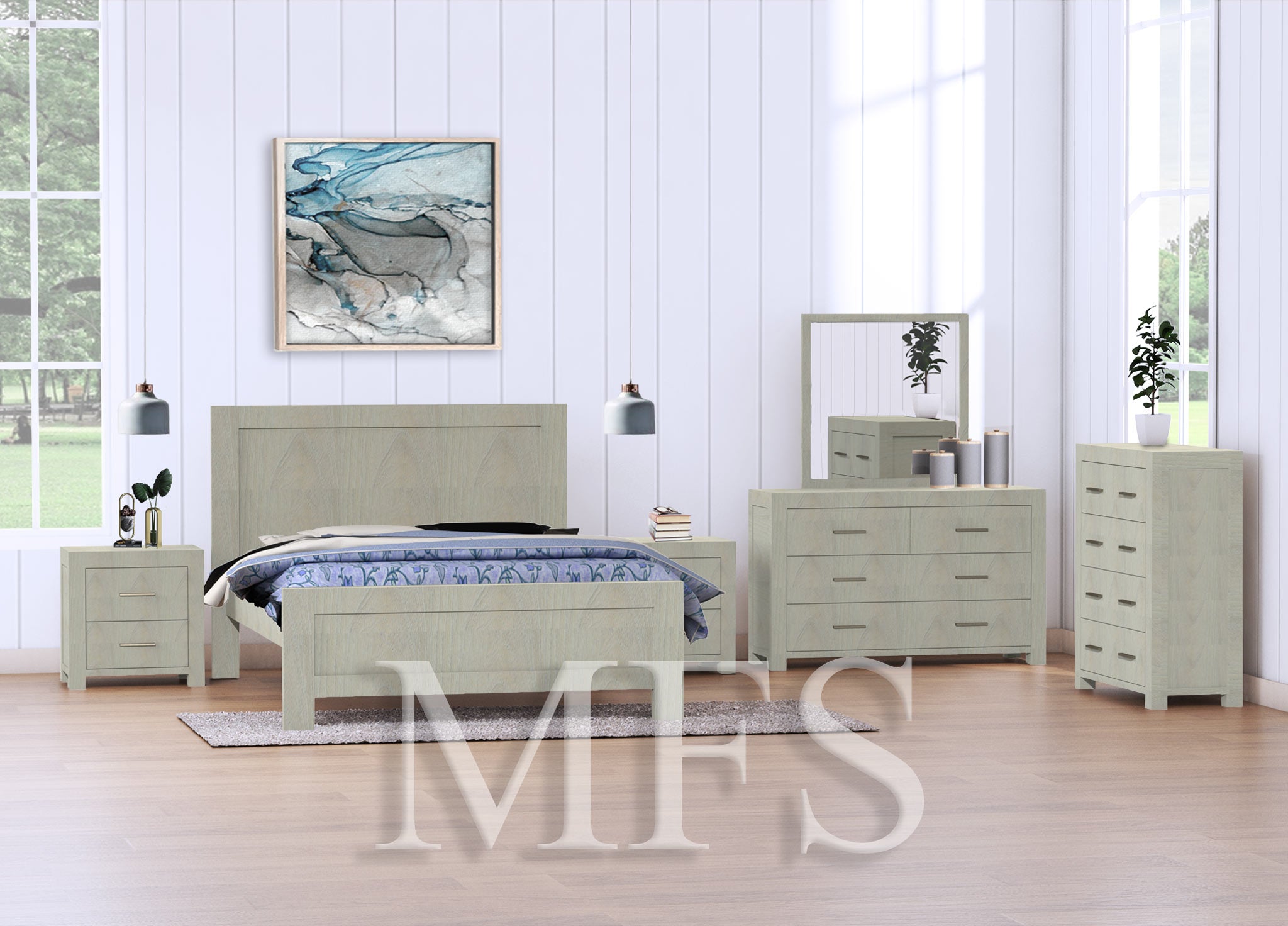 SINGLE OR KING SINGLE JUDDS (CUSTOM MADE) 4 PIECE (DRESSER) BEDROOM SUITE - ASSORTED COLOURS