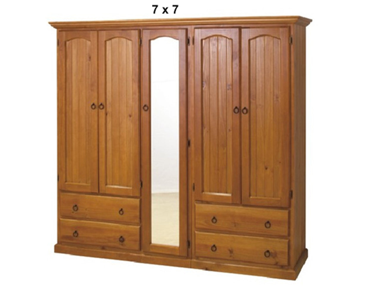 SIMEONE (AUSSIE MADE) 3 PIECE WARDROBE WITH 5 DOORS , 4 DRAWERS AND 4 SHELVES BEHIND MIRROR COLLECTION - ASSORTED STAINED COLOURS - STARTING FROM $1699