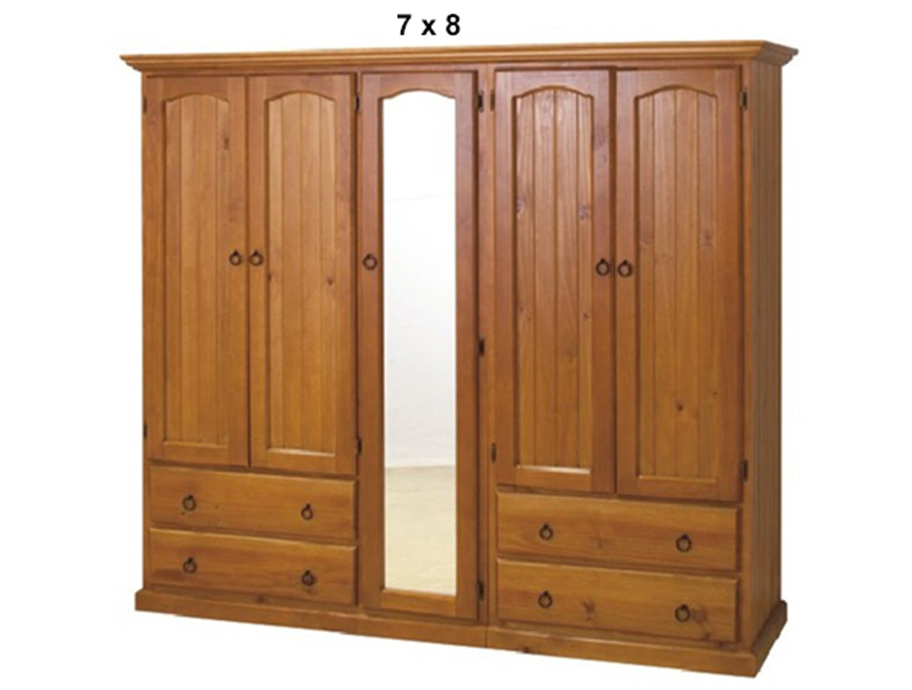 SIMEONE (AUSSIE MADE) 3 PIECE WARDROBE WITH 5 DOORS , 4 DRAWERS AND 4 SHELVES BEHIND MIRROR COLLECTION - ASSORTED STAINED COLOURS - STARTING FROM $1699