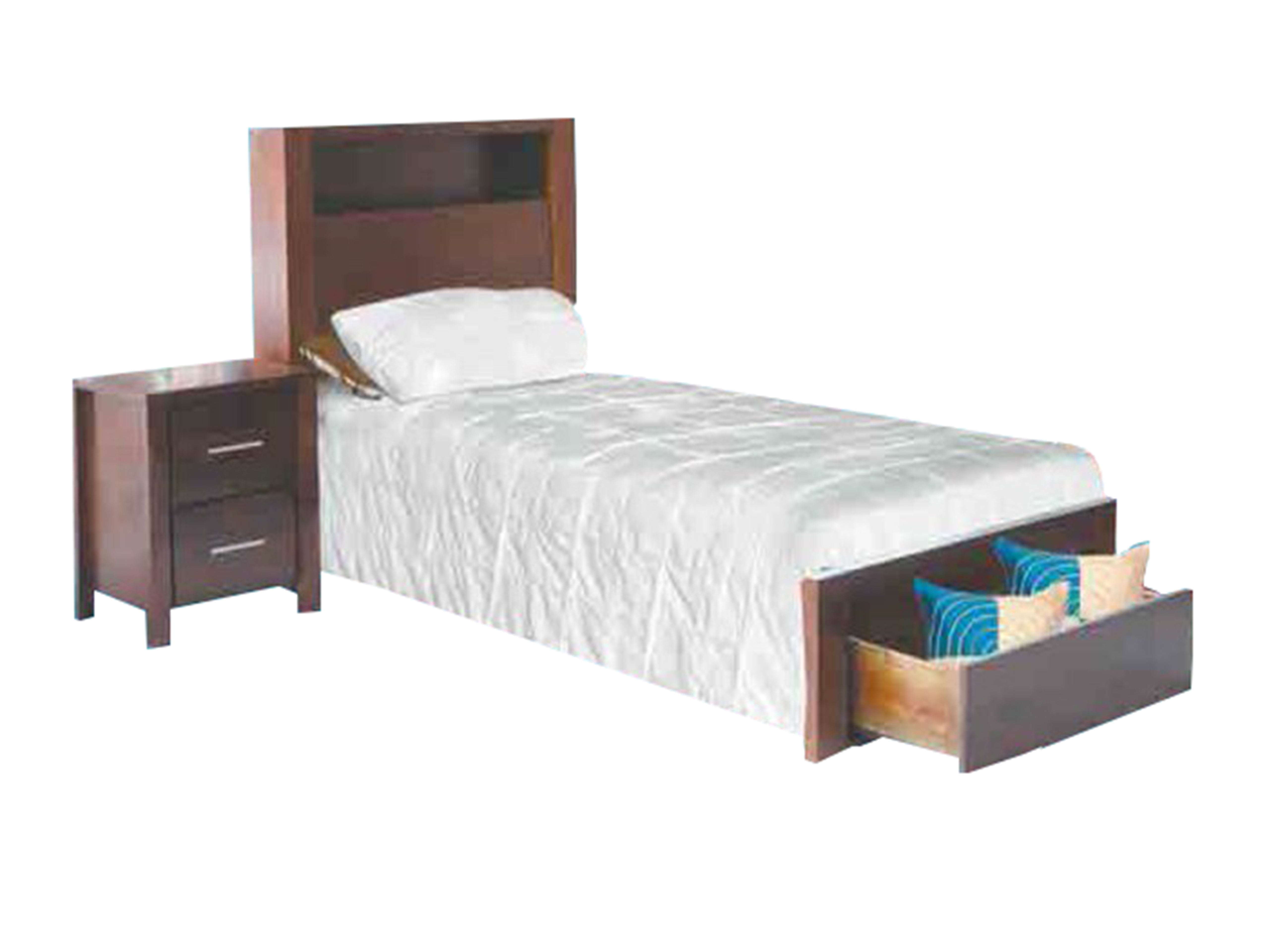 KING SINGLE (AUSSIE MADE) MATILDA BED WITH FOOTEND STORAGE DRAWER - AS PICTURED