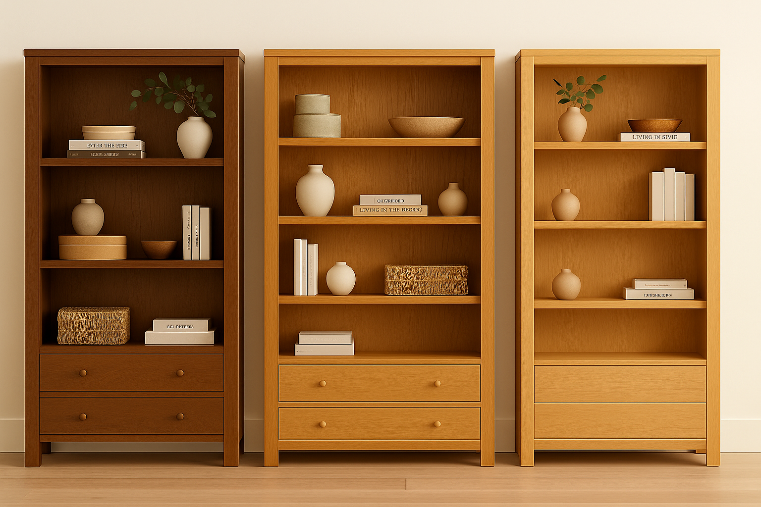 SACREMENTO (AUSSIE MADE) HIGHLINE BOOKCASE WITH 2 DRAWERS - ASSORTED STAINED COLOURS - STARTING FROM $899