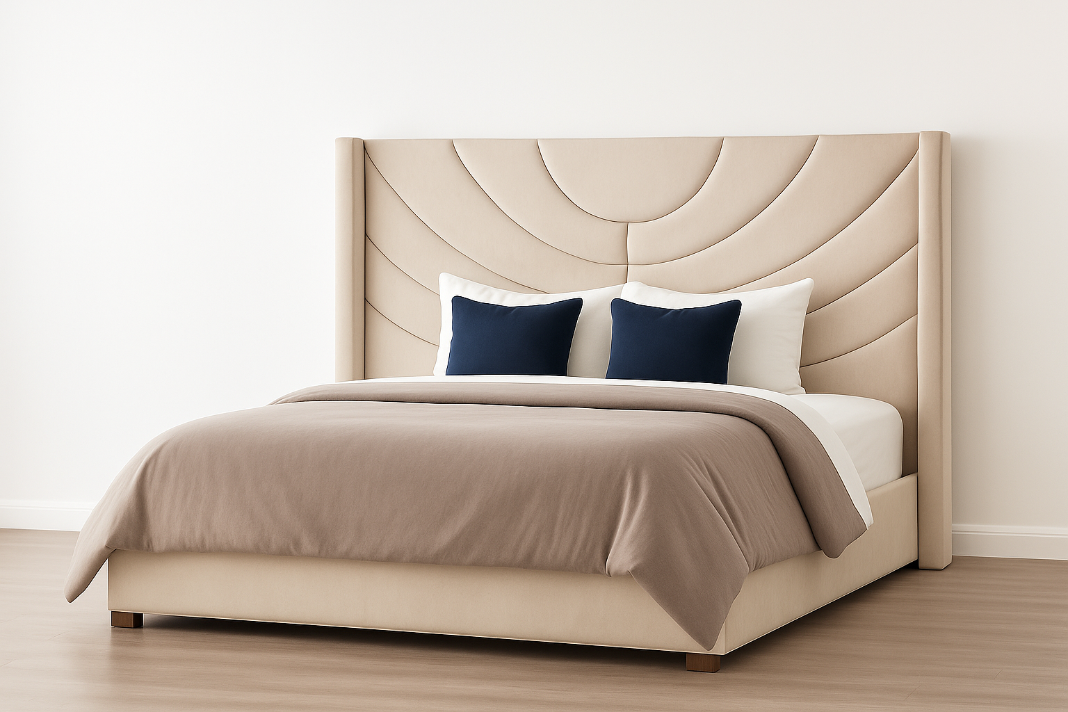 SADDLE (AUSSIE MADE) UPHOLSTERED BEDROOM COLLECTION WITH FABRIC WINGS – ASSORTED FABRICS & COLOURS - STARTING FROM $999