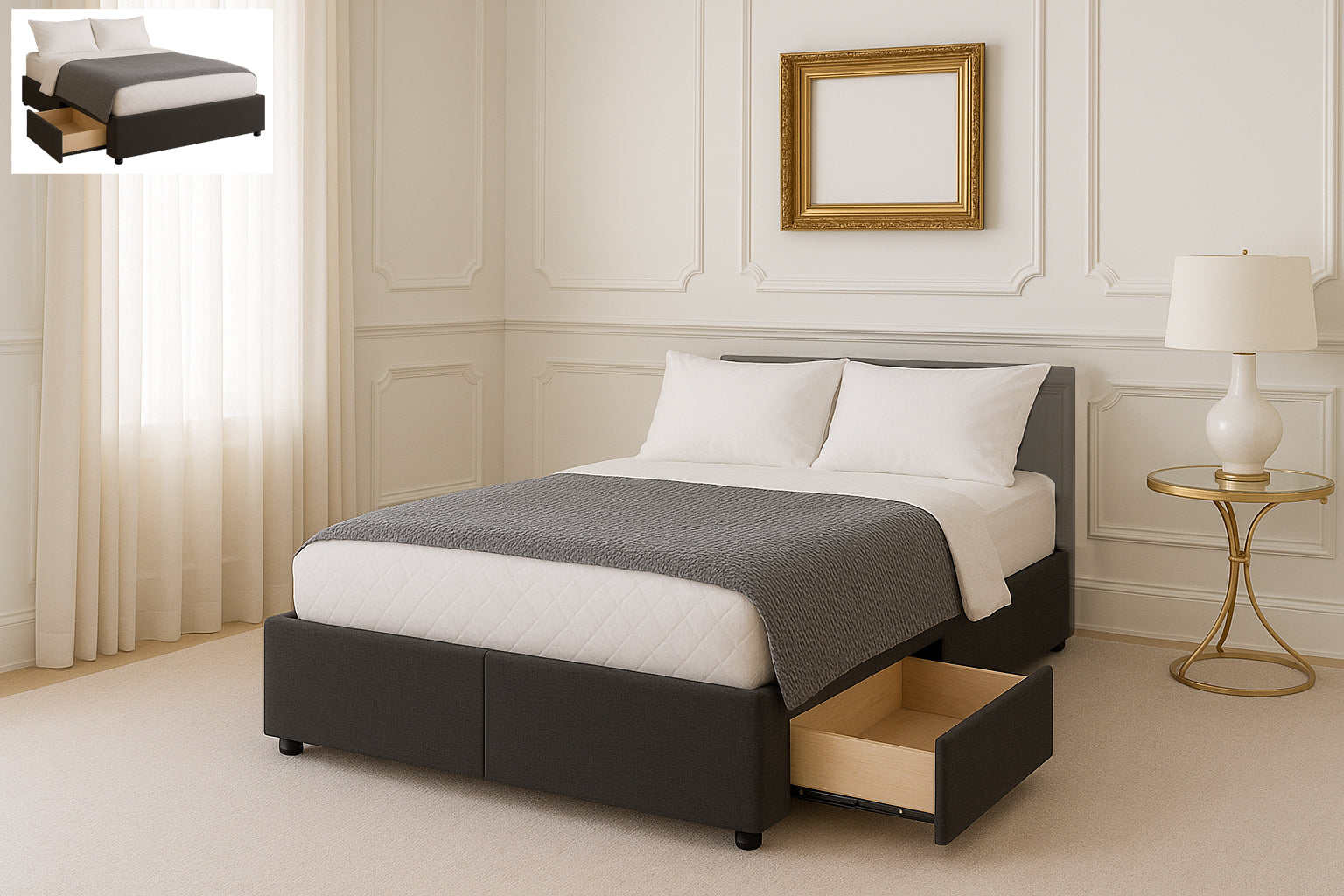 SLEEPY (AUSSIE MADE) ENSEMBLE BASE WITH 4 DRAWERS (LEFTSIDE/RIGHTSIDE) - (1L/1R/2FRONT) COLLECTION - ASSORTED FABRICS AND COLOURS - STARTING FROM $1499