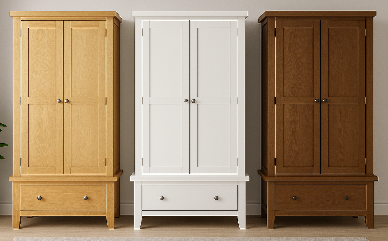 SPENCER (AUSSIE MADE) 2 DOOR / 1 DRAWER WARDROBE COLLECTION - ASSORTED PAINTED / STAINED COLOURS - STARTING FROM $1699