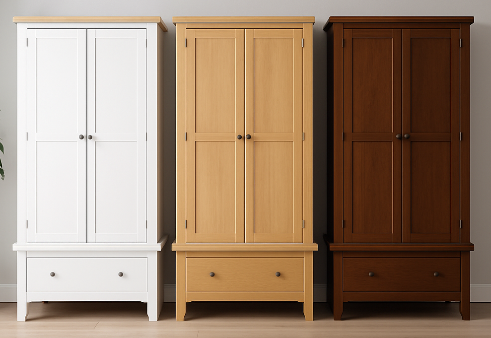 SPENCER (AUSSIE MADE) 2 DOOR / 1 DRAWER WARDROBE COLLECTION - ASSORTED PAINTED / STAINED COLOURS - STARTING FROM $1699