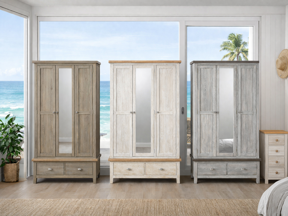 SPENCER (AUSSIE MADE) 3 DOOR / 2 DRAWER WARDROBE WITH MIRROR COLLECTION - ASSORTED COLOURS - STARTING FROM $2299