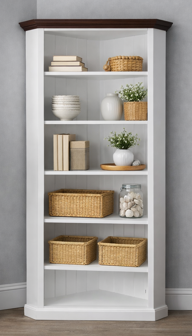 SWAYDE (AUSSIE MADE) CORNER HIGHLINE BOOKCASE COLLECTION - ASSORTED STAINED COLOURS - STARTING FROM $899