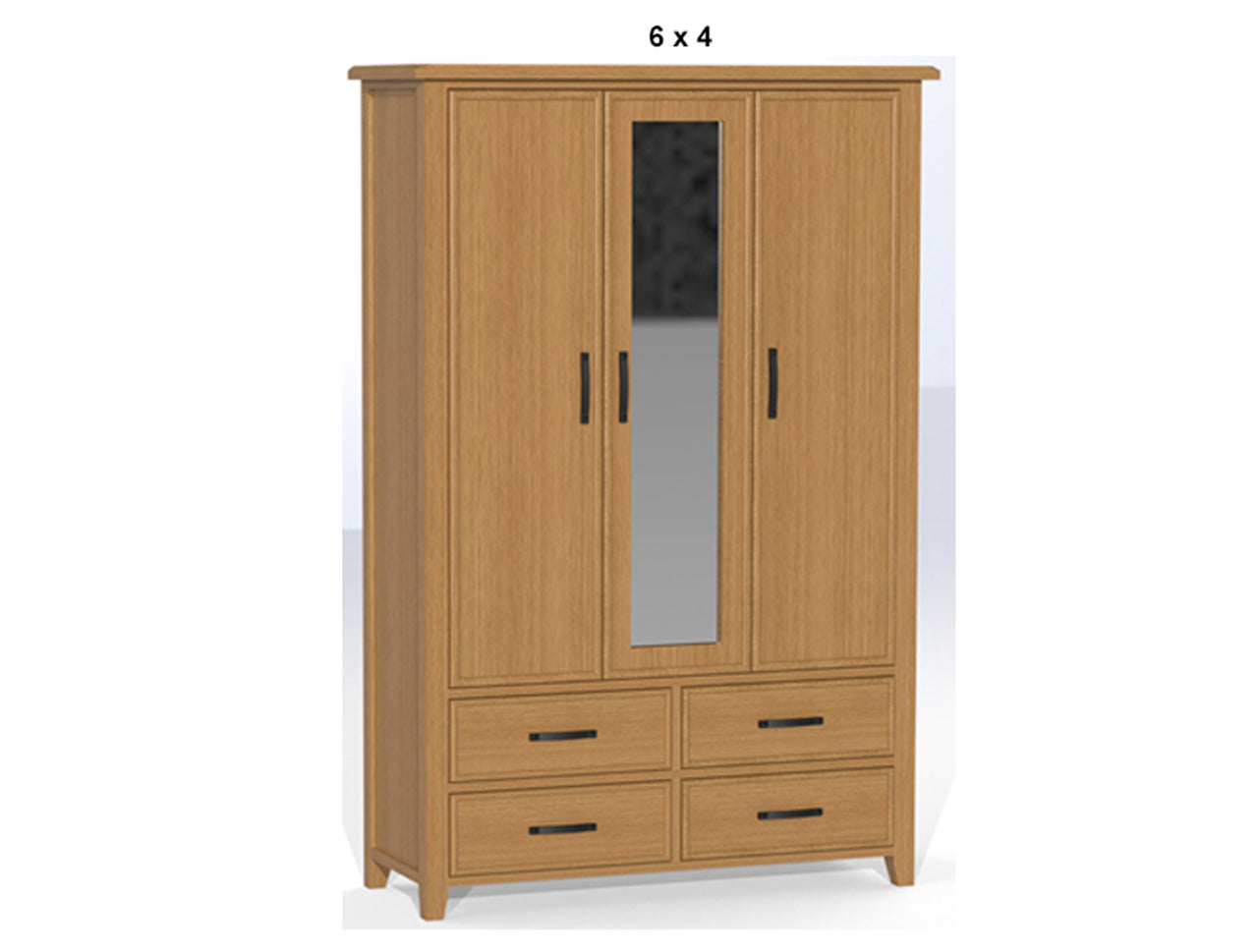 SYDNEYSIDE (AUSSIE MADE) 3 DOOR / 4 DRAWER MIRROR ROBE COLLECTION - TASSIE OAK COMBINATION - ASSORTED STAINED COLOURS - STARTING FROM $1899