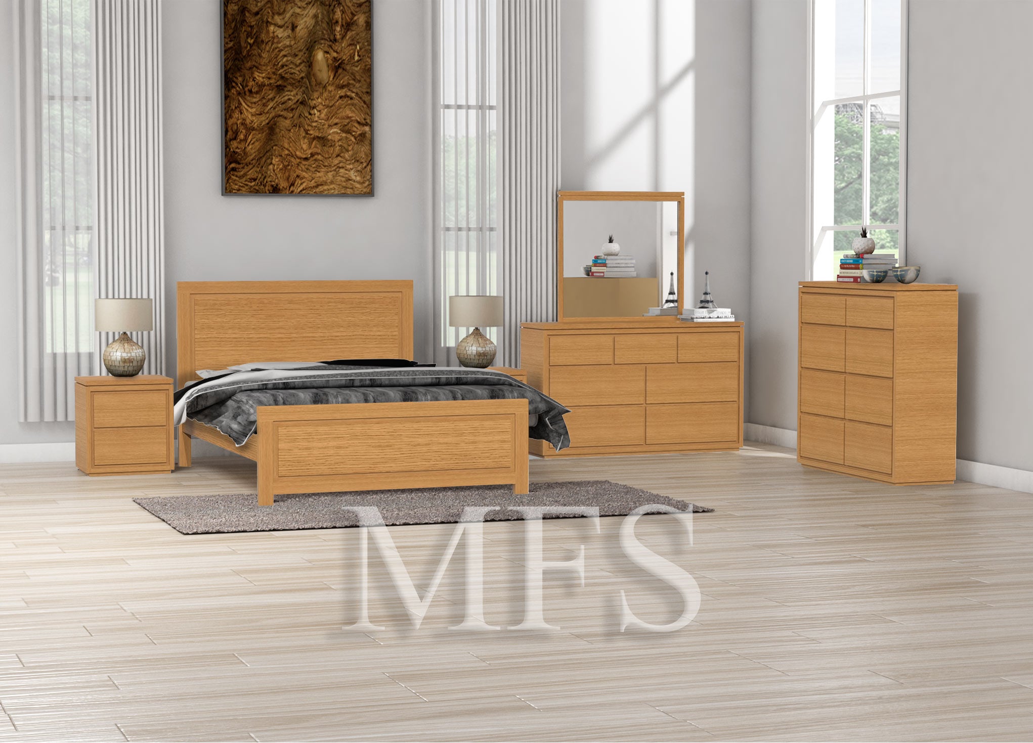 DOUBLE JACKIE (AUSSIE MADE) TIMBER BED - TASSIE OAK COMBINATION - ASSORTED COLOURS
