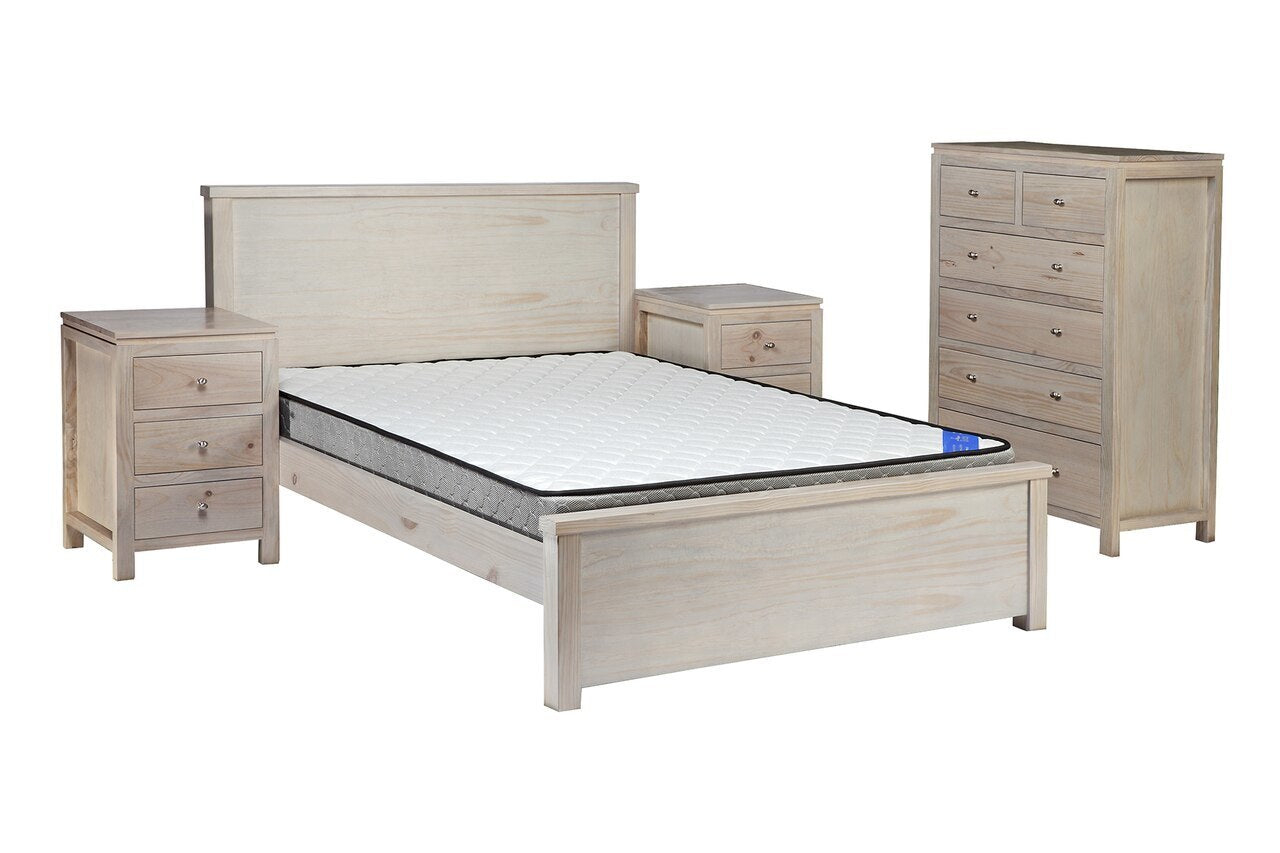 OZARK (AUSSIE MADE) KING 5 PIECE (DRESSER) BEDROOM SUITE - ASSORTED PAINTED COLOURS