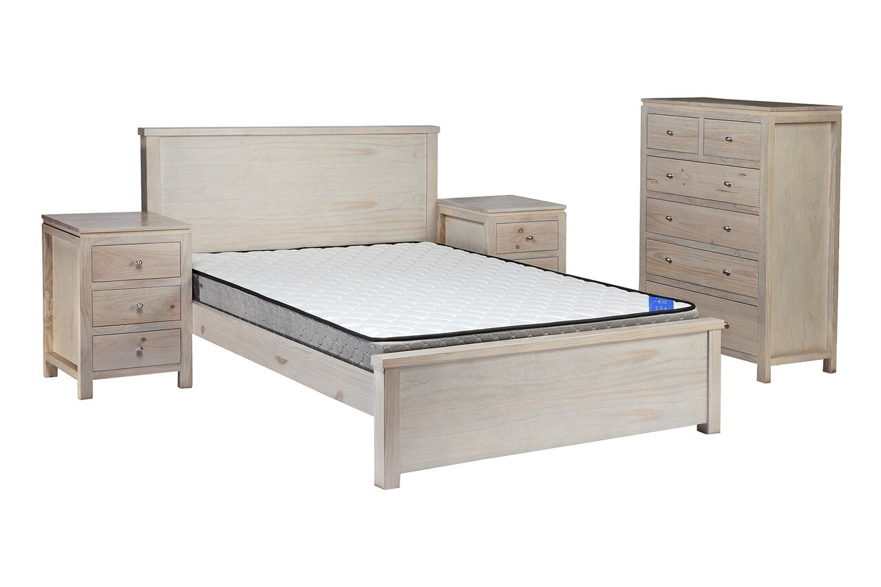 OZARK (AUSSIE MADE) DOUBLE OR QUEEN 5 PIECE (DRESSER) BEDROOM SUITE - ASSORTED PAINTED COLOURS
