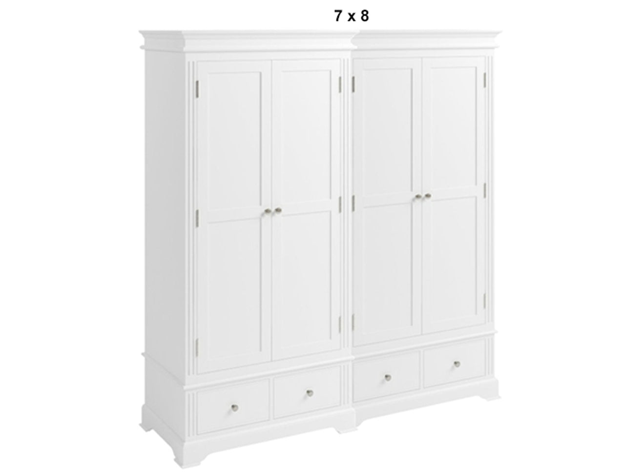 TORRIDGE (AUSSIE MADE) WARDROBE WITH 4 DOOR / 4 DRAWERS COLLECTION - ASSORTED PAINTED COLOURS - STARTING FROM $3299