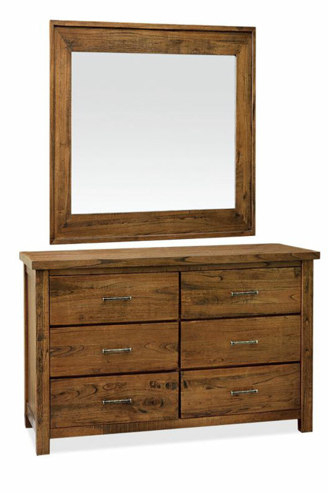 RADIUS (AUSSIE MADE) 6 DRAWER DRESSING TABLE WITH MIRROR - ASSORTED COLOURS