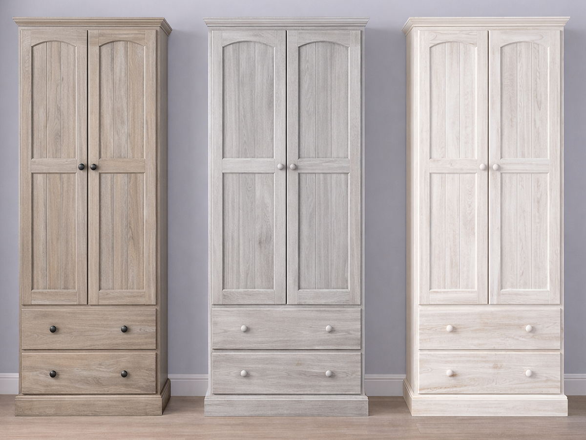 MUDGEE (AUSSIE MADE) WARDROBE 2 ARCH DOOR / 2 DRAWER COLLECTION - ASSORTED COLOURS - STARTING FROM $799