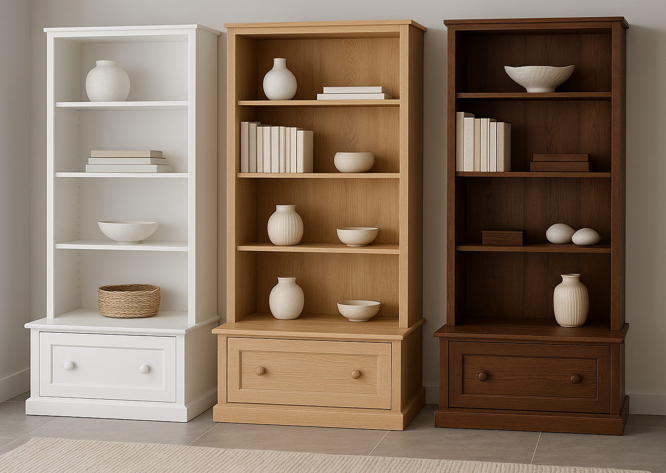 URBAN (AUSSIE MADE) BOOKCASE COMBO WITH FLAT TOP + 1 DRAWER COLLECTION - ASSORTED COLOURS - STARTING FROM $849