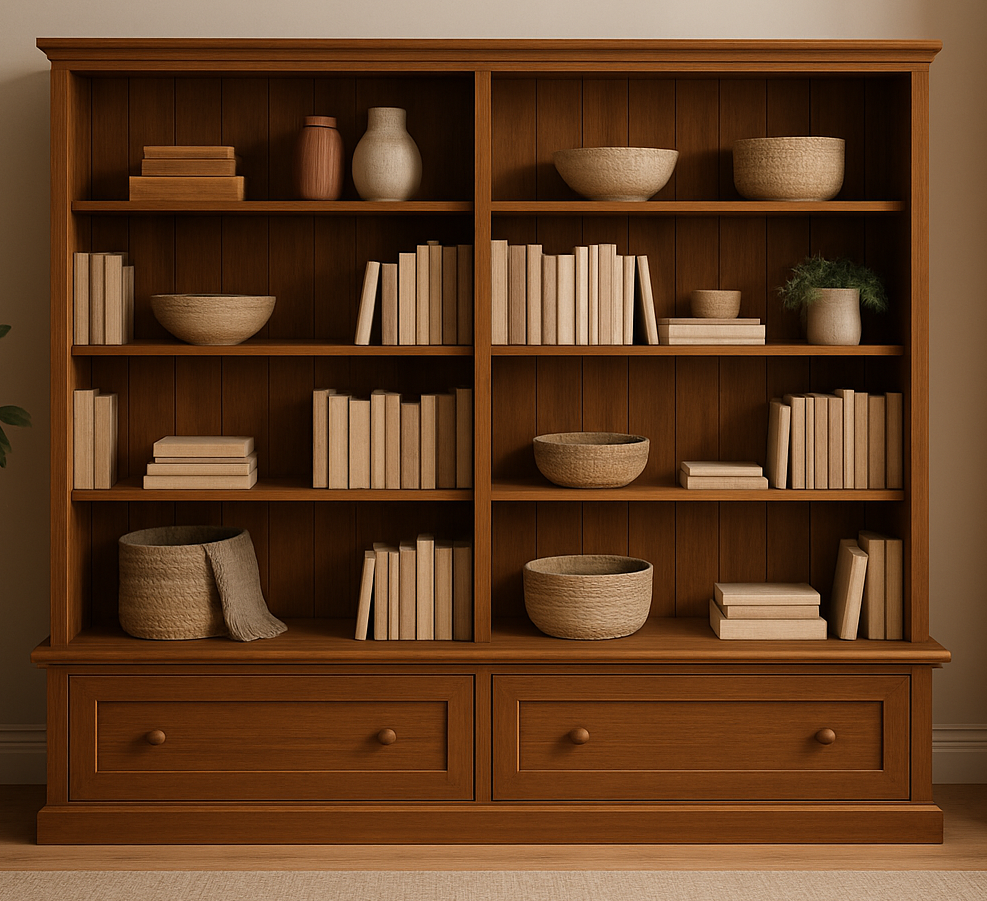 URBAN (AUSSIE MADE) FLAT TOP BOOKCASE COMBO WITH FLAT TOP + 2 DRAWER COLLECTION - ASSORTED PAINTED COLOURS - STARTING FROM $1699