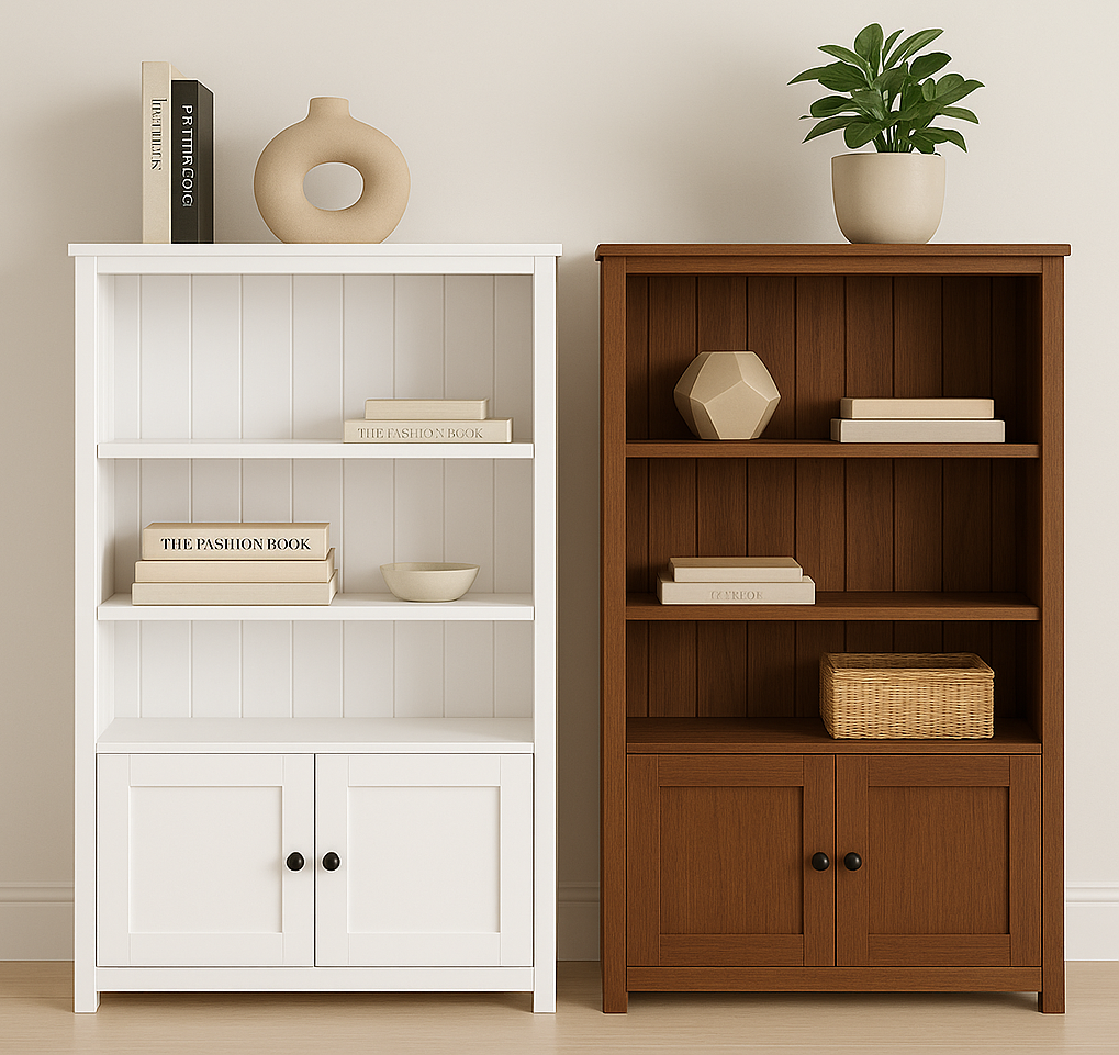 URBAN (AUSSIE MADE) FLAT TOP LOWLINE BOOKCASE WITH DOORS COLLECTION - ASSORTED COLOURS - STARTING FROM $799
