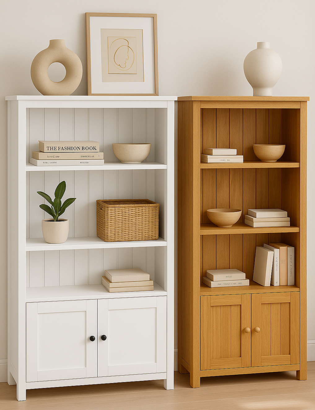 URBAN (AUSSIE MADE) FLAT TOP LOWLINE BOOKCASE WITH DOORS COLLECTION - ASSORTED COLOURS - STARTING FROM $799