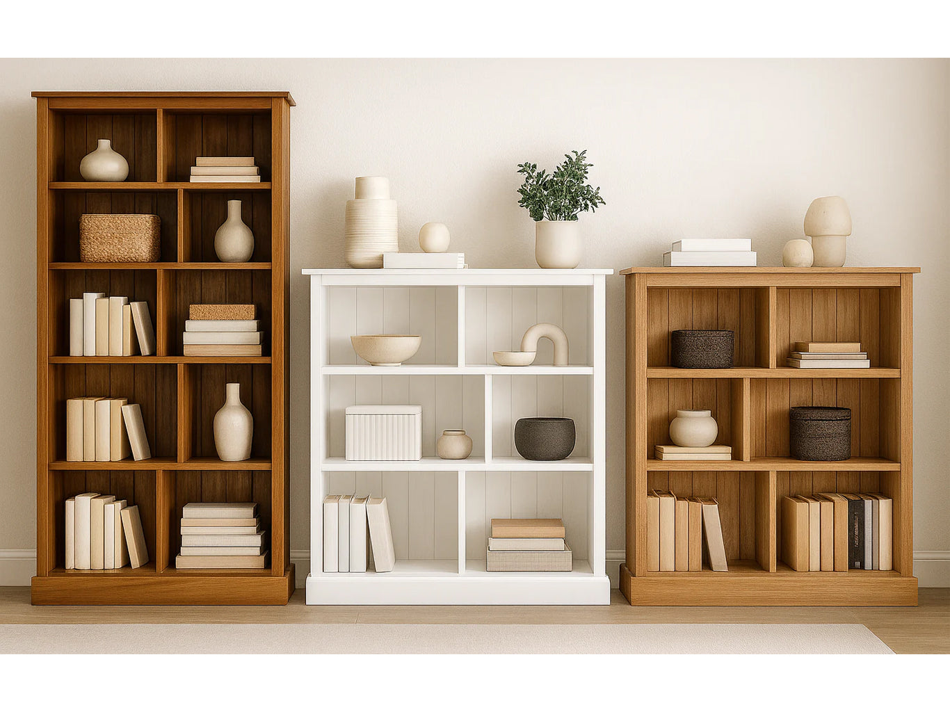 URBAN (AUSSIE MADE) FLAT TOP STAGGERED LOWLINE BOOKCASE COLLECTION - ASSORTED COLOURS - STARTING FROM $299
